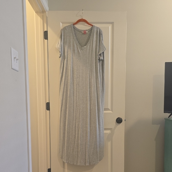 Reborn J Light Gray V-Neck Maxi Dress - Picture 1 of 1